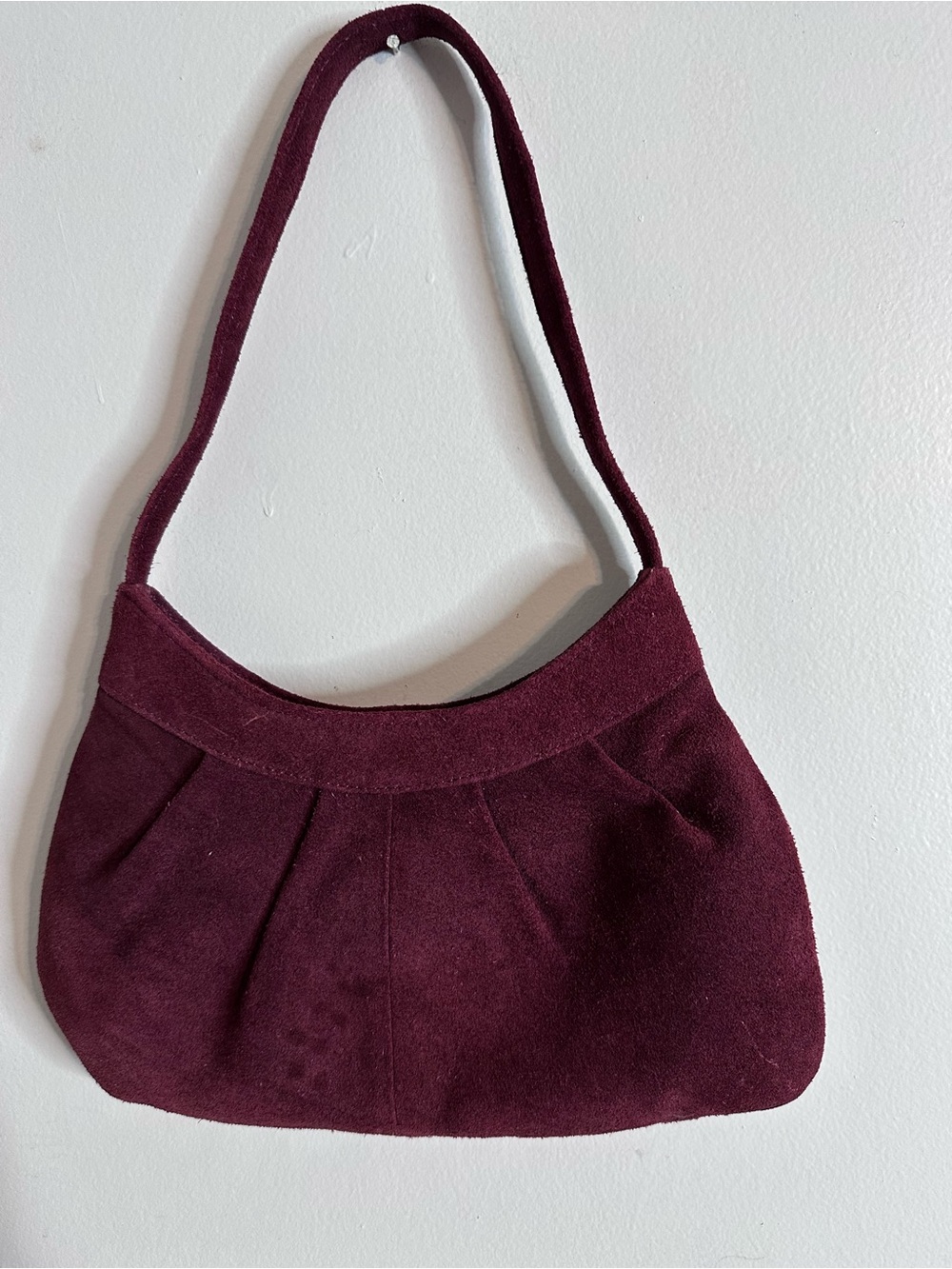 Coldwater Creek Burgundy Suede Shoulder Bag